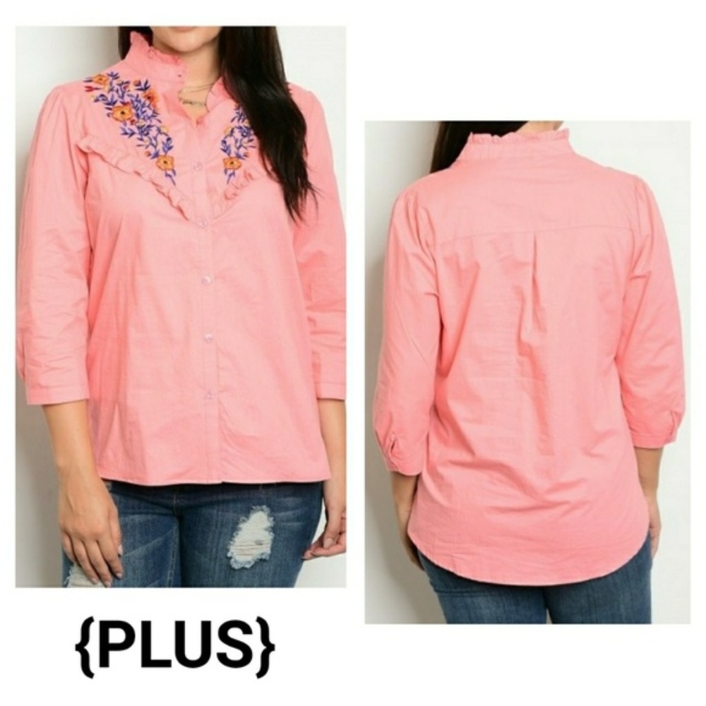 [Last 1!] CLOSET CLOSING Coral Pink Blouse Floral